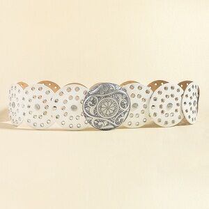 Elegant White and Silver Women's Belt